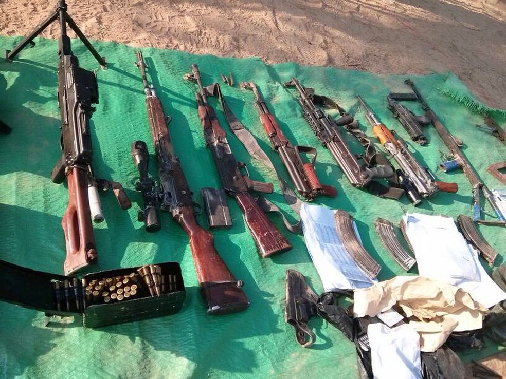 Armas do Hamas apreendidas pelas Forças de Defesa de Israel em foto de 20 de julho de 2014 — Foto: Israel Defense Forces/Flickr