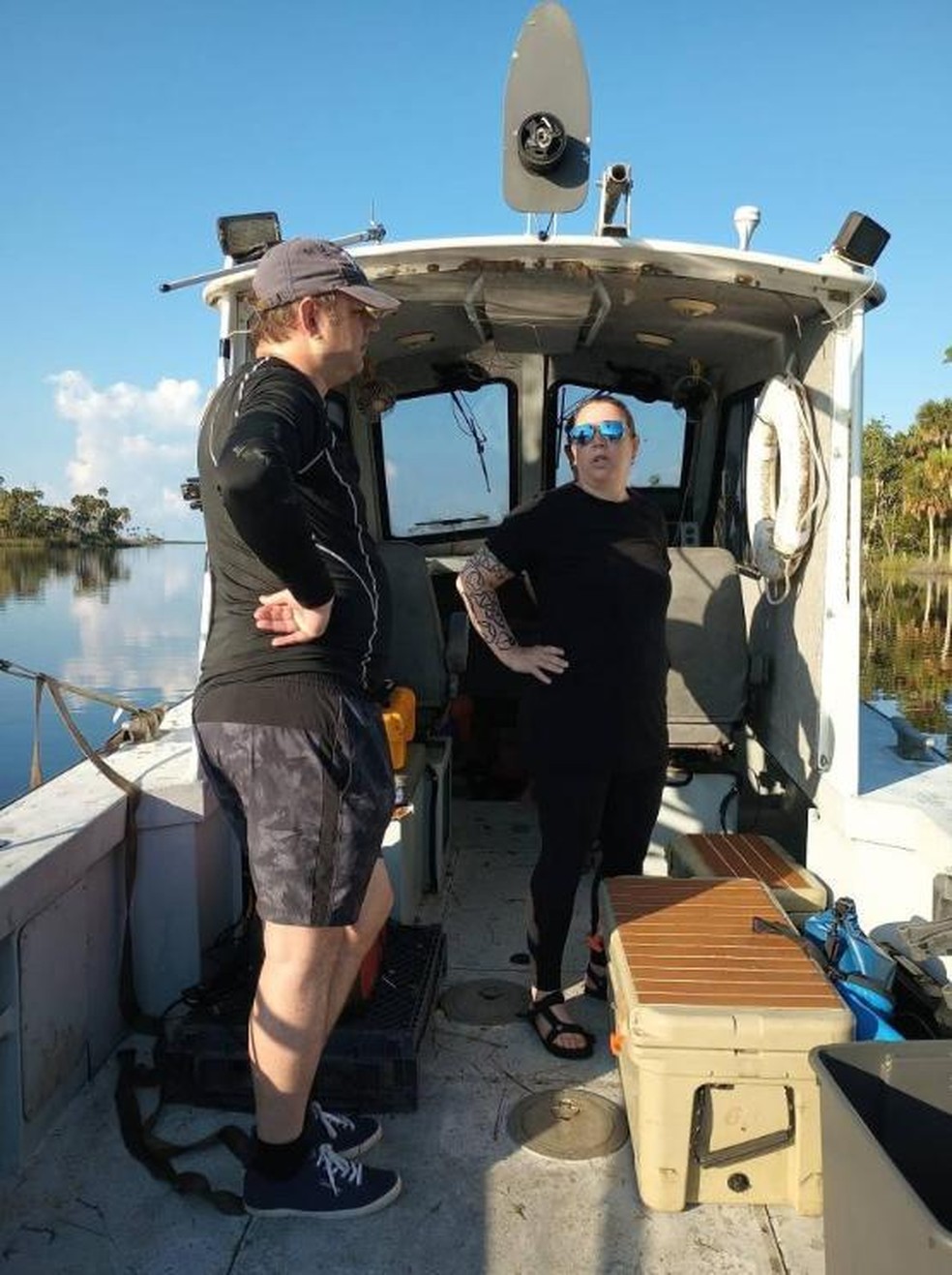 Equipe de pesquisadores da Universidade de Bradford em trabalho de campo no Golfo do México — Foto: Universidade de Bradford