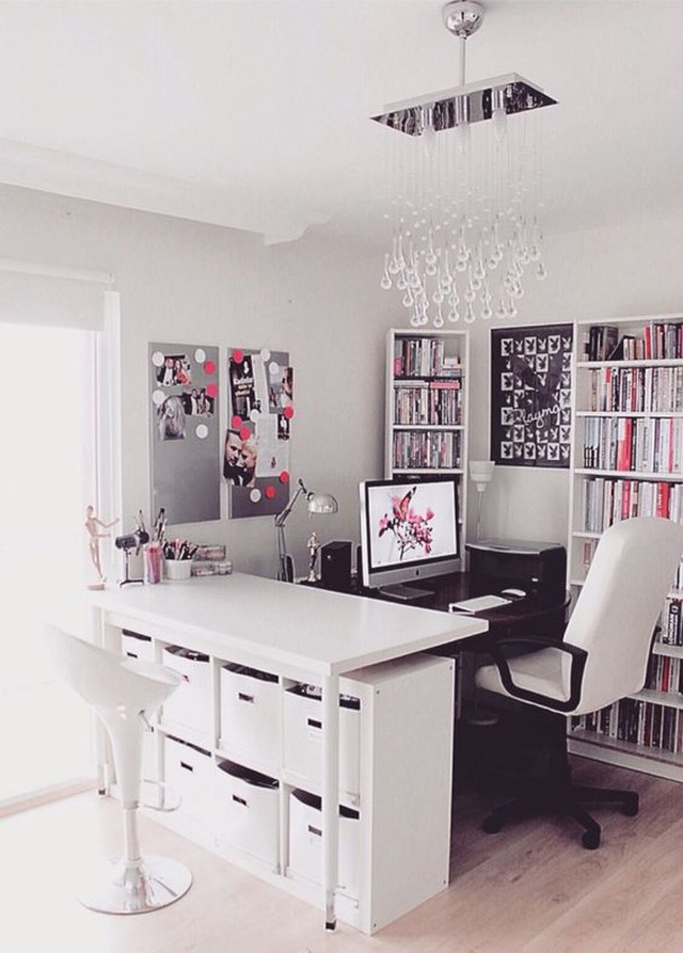 Inspirações para home office (Foto: Reprodução/Pinterest @cyndekrn) — Foto: Glamour