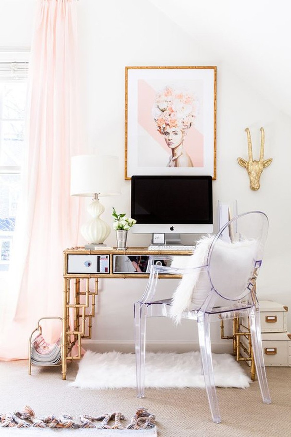 Inspirações para home office (Foto: Reprodução/Pinterest @StyleYourSenses) — Foto: Glamour