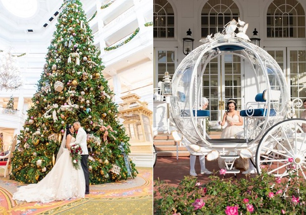 Este casal teve um casamento na véspera de Natal na Disney — e o resultado foi mágico! (Foto: Reprodução/Instagram) — Foto: Glamour