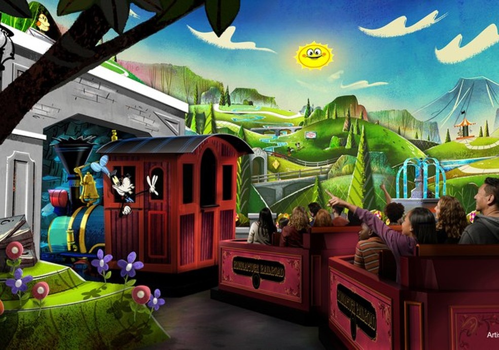 Nova atração do Mickey e da Minnie, no Disney Hollywood Studios, une trem de passeio + tecnologia 2 ½-D (Foto: Divulgação/Disney) — Foto: Glamour