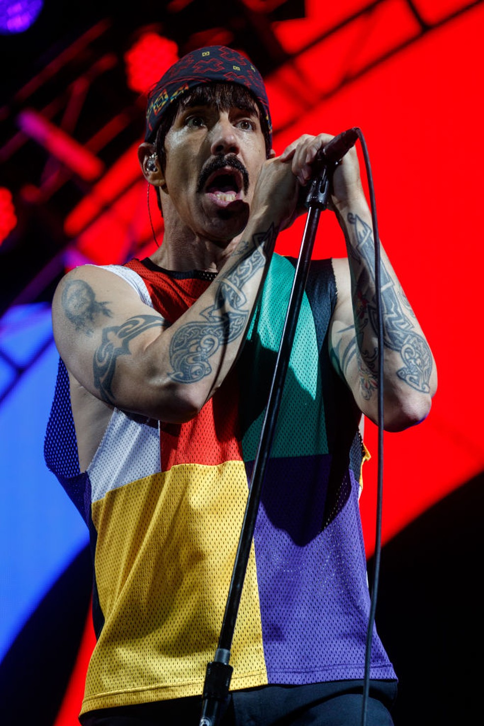 Anthony Kiedis durante o Bonnaroo Music & Arts Festival de Manchester, em 2017. — Foto: Getty Images