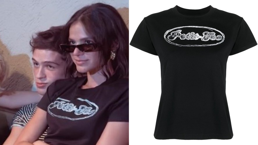 Bruna Marquezine com blusa da Maison Margiela.