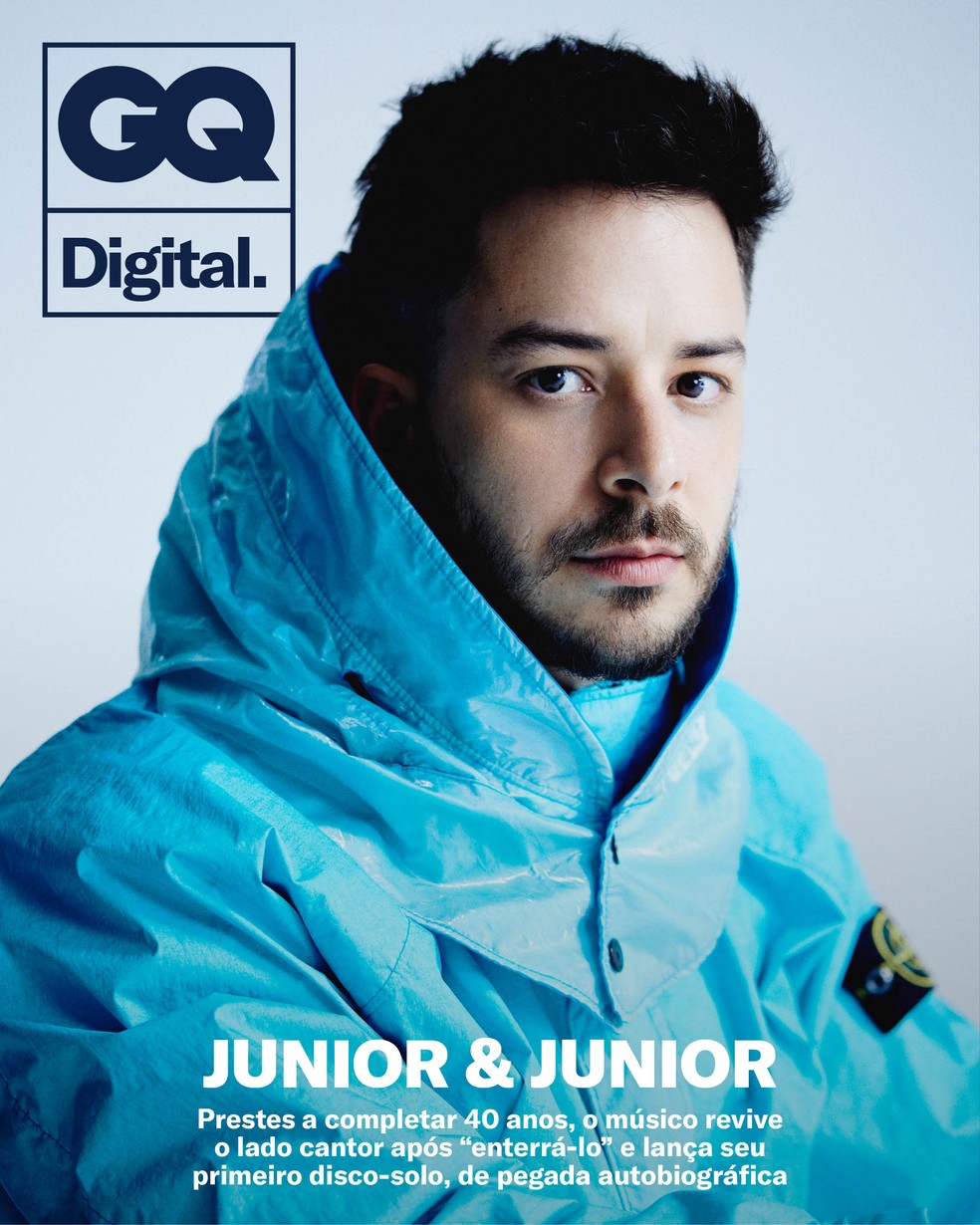 Junior Lima é capa digital da GQ Novembro — Foto: Foto: Ivan Erick Menezes l Arte: GQ Brasil