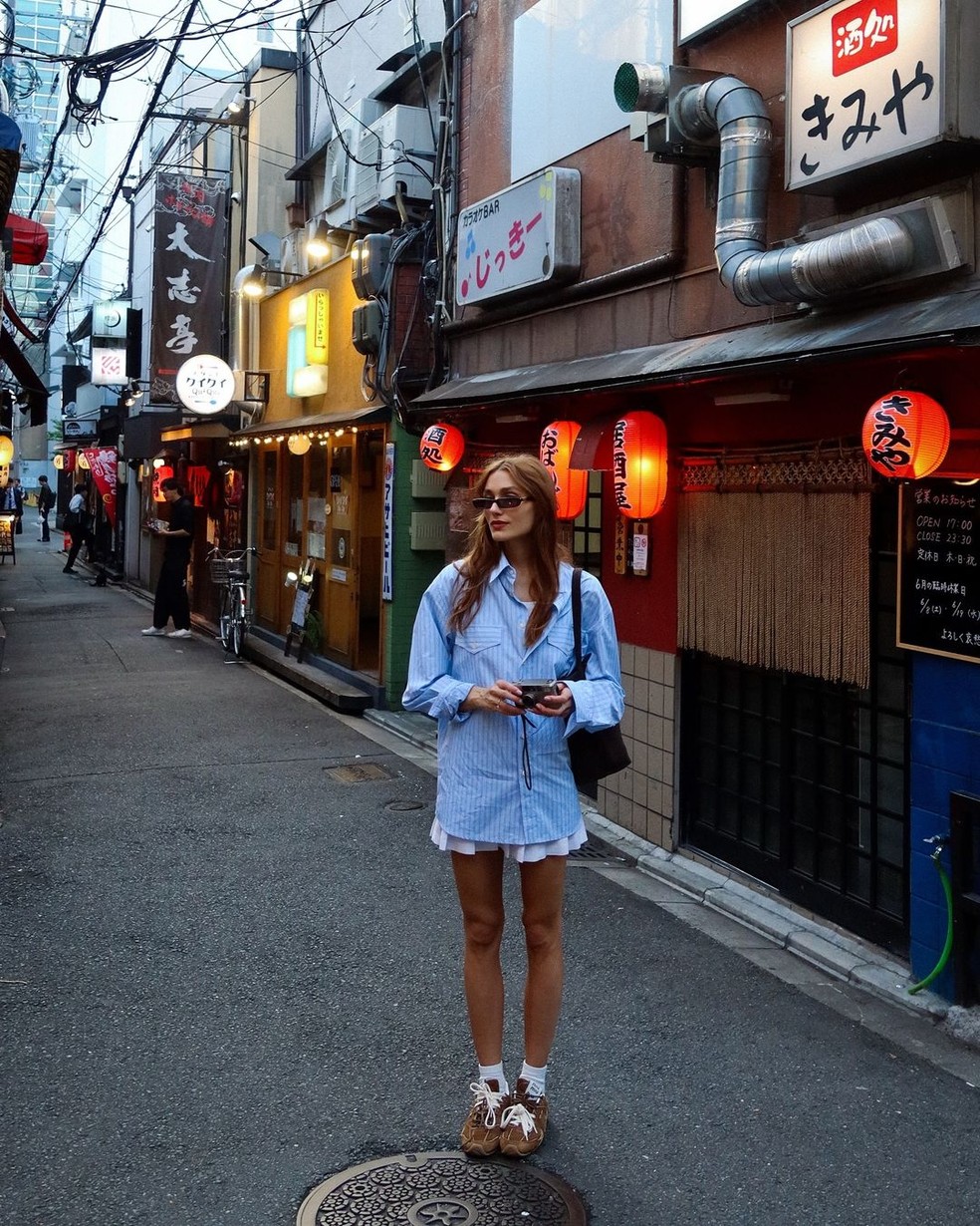 Looks de Sasha em viagem ao Japão — Foto: Reprodução/Instagram @sashameneghel