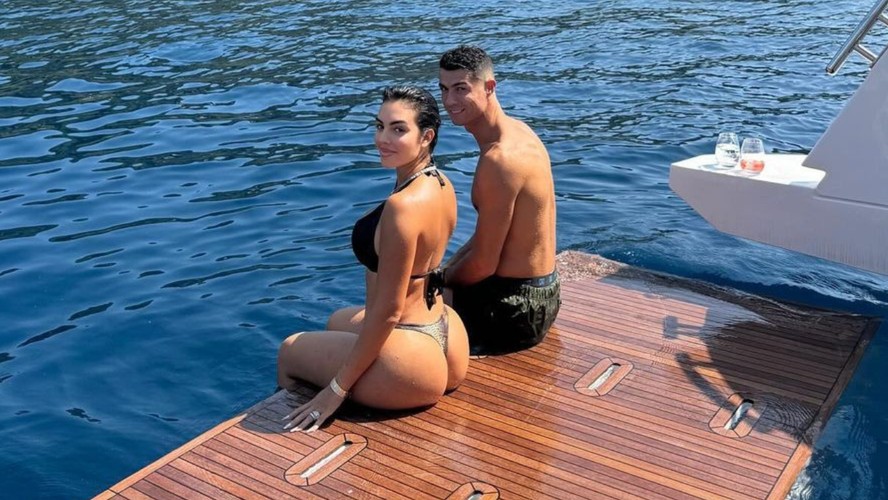 Georgina Rodríguez com Cristiano Ronaldo em Mônaco