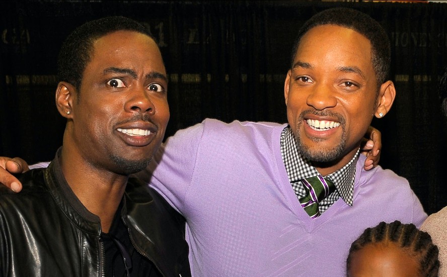 Chris Rock e Will Smith nos bastidores do Nickelodeon's 23rd Annual Kids' Choice Award, em março de 2010