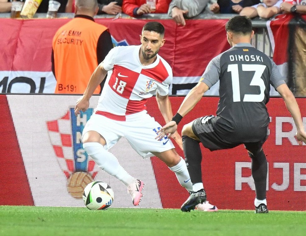 Luka Ivanušec em partida pela seleção da Croácia — Foto: Reprodução/Instagram