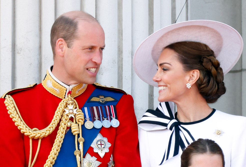 William e Kate Middleton no Trooping the Colour 2024 — Foto: Getty Images