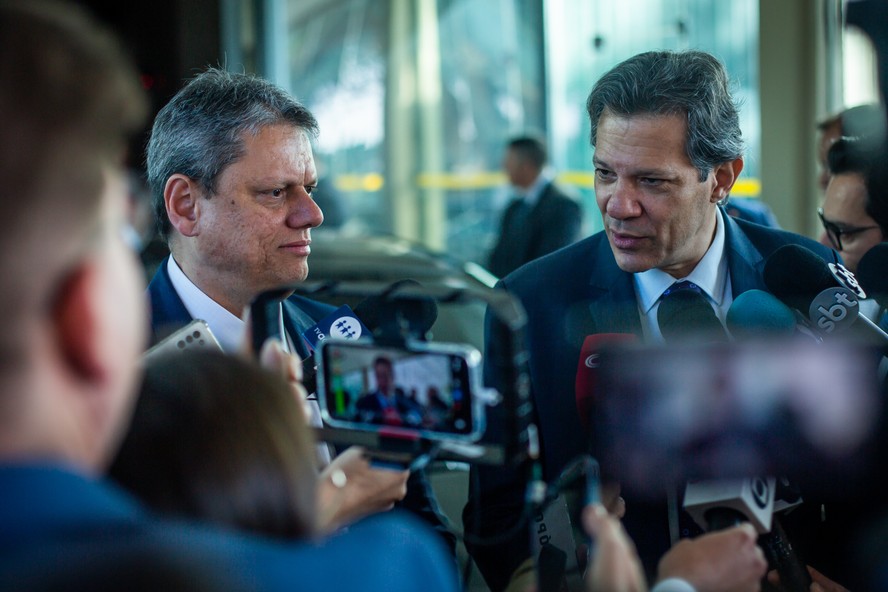 ‘95% de acordo’. Tarcísio manifestou apoio ao projeto ao lado de Haddad e falou em divergências pontuais