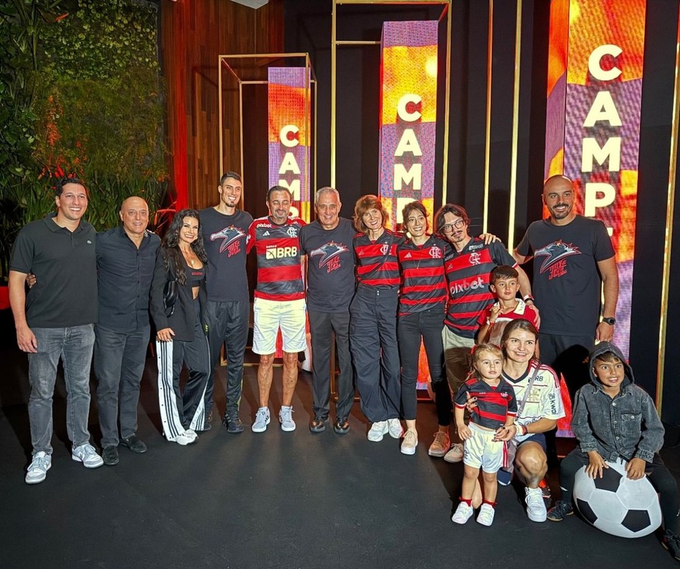 Tite e família na festa do título do Flamengo — Foto: Reprodução