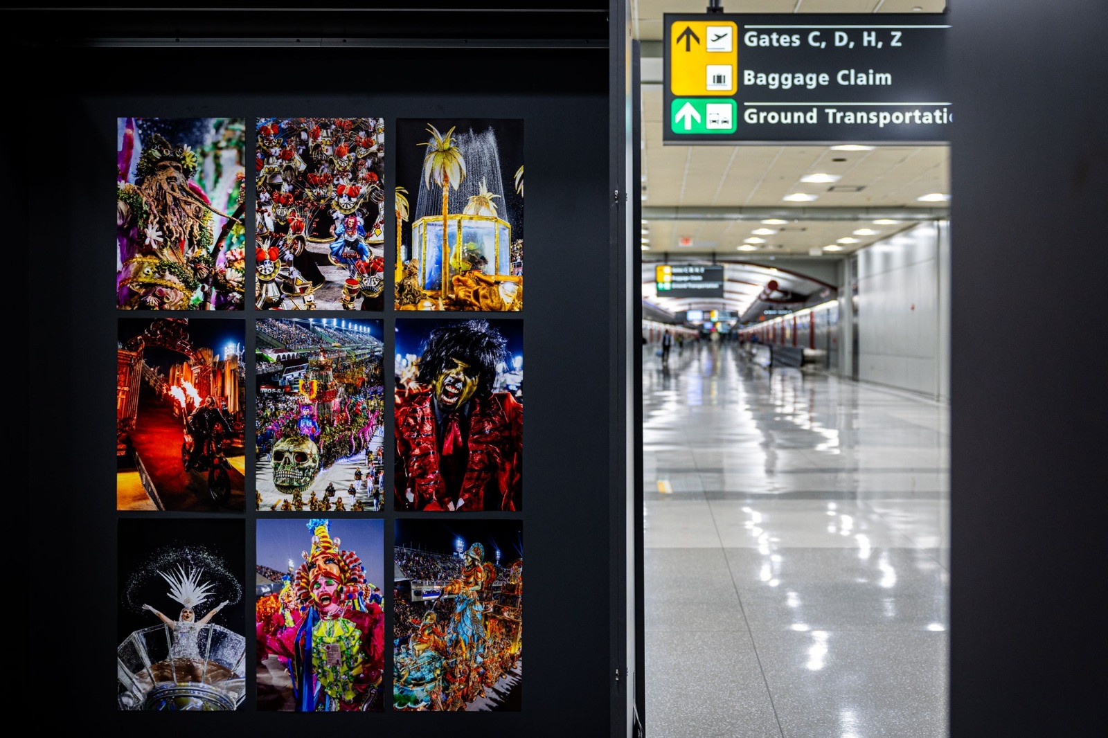 Exposição da Viradouro em aeroporto de Washington, D.C. — Foto: Divulgação