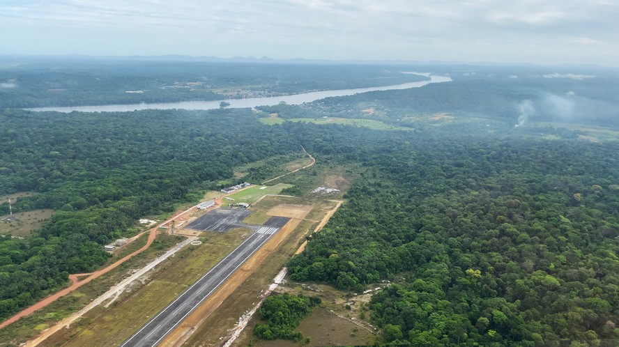 Aerodromo no Oiapoque preparado pela Petrobras como base para a exploração na foz do Amazonas