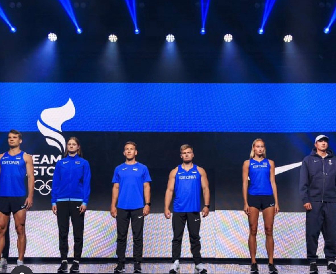 Uniforme da Estônia nas Olimpíadas de Paris 2024 — Foto: Reprodução