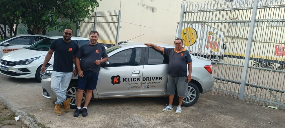 Os sócios da Klick Driver: da esquerda pra direita, Marcelo Ladeira, Kennedy Vilas Boas e Demerval Teixeira. — Foto: Arquivo pessoal