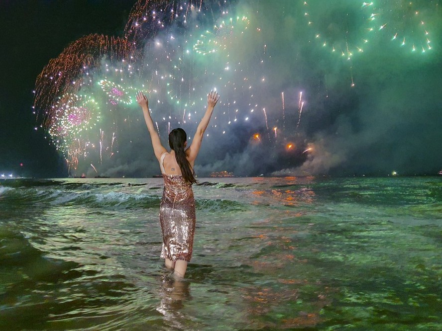 Fogos na Praia de Copacabana