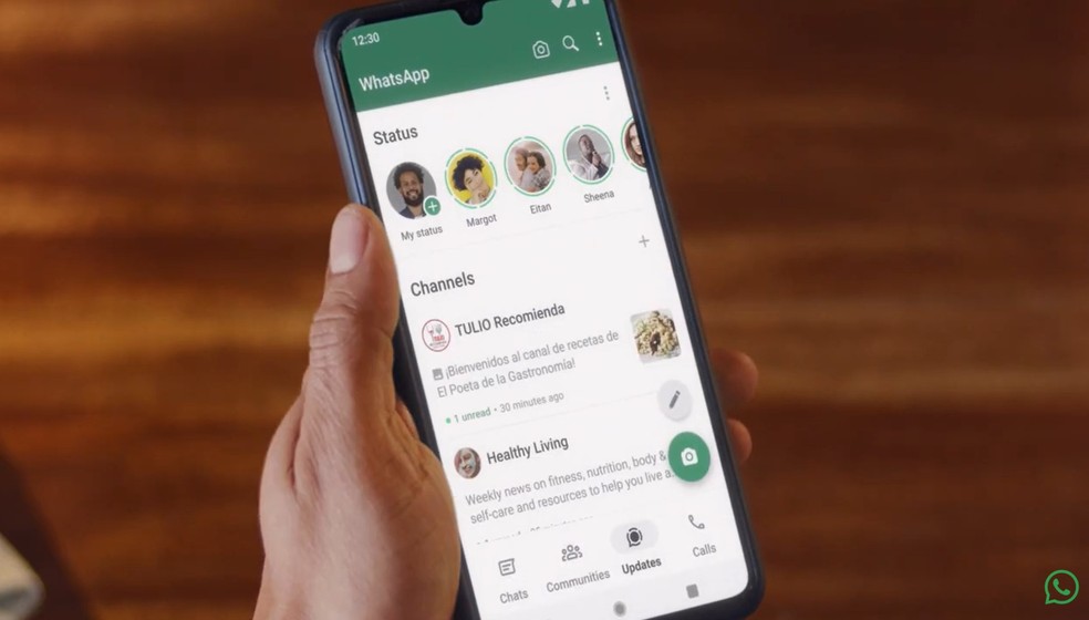 WhatsApp anuncia nova aba 'Atualizações' — Foto: Reprodução