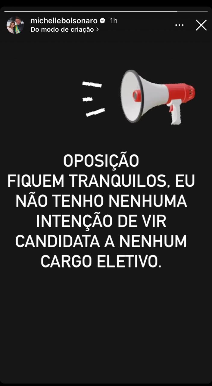 A ex-primeira-dama foi às redes para negar que tenha planos de se candidatar a um cargo político, após especulações sobre seu nome  Foto: Reprodução