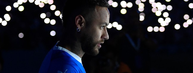 Apresentação de Neymar no Al-Hilal em Riad, Arábia Saudita — Foto: Fayez Nureldine/AFP