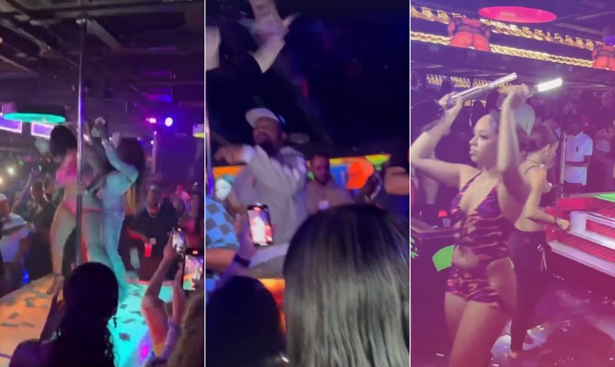 Dança erótica, chuva de dinheiro e 'ring girl': Drake aproveita festa em clube de strip-tease minutos antes de cancelar show no Brasil