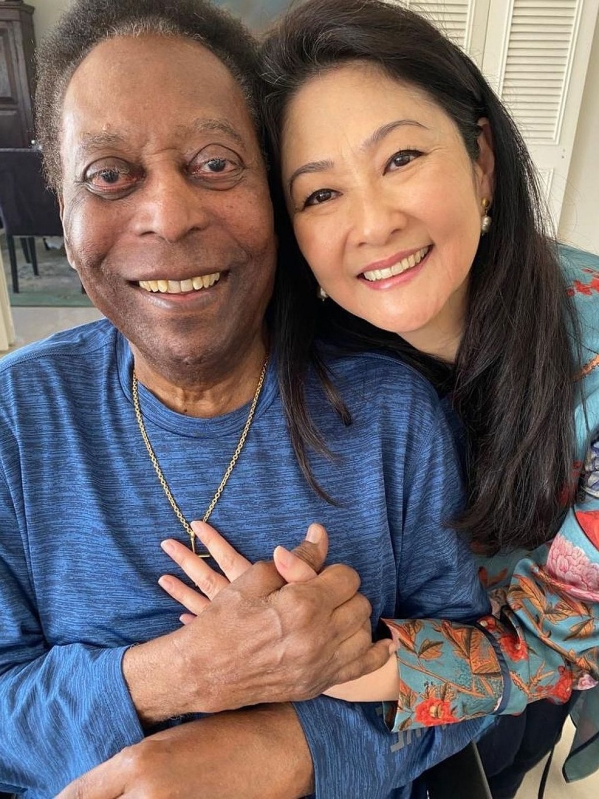 Pelé e Marcia Aoki — Foto: Reprodução