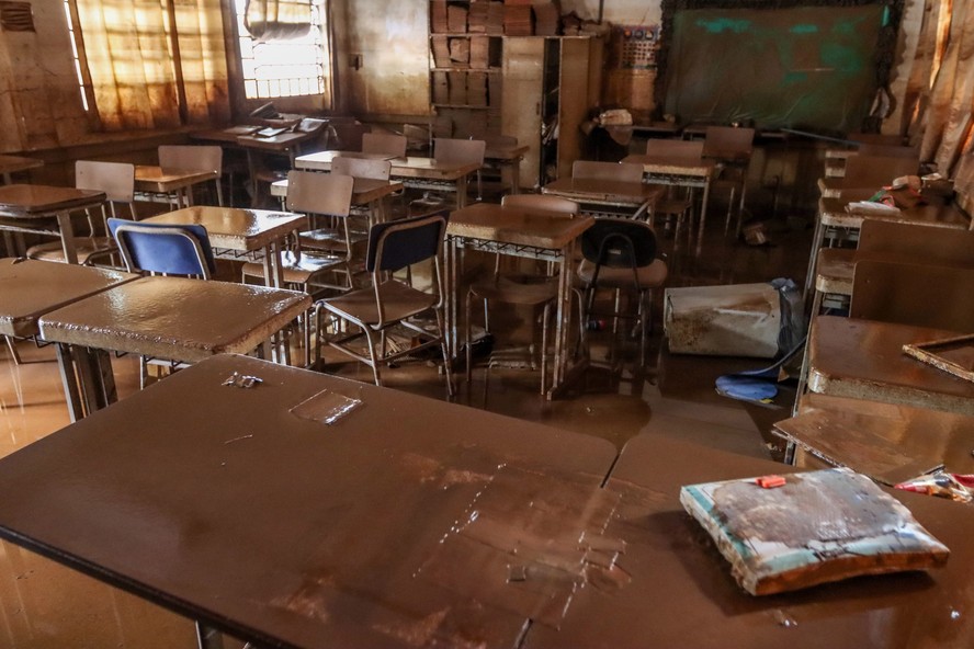 Escola foi inundada em Eldorado do Sul (RS)