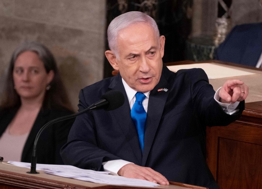 Netanyahu discursa em reunião conjunta do Congresso no Capitólio dos EUA, em Washington