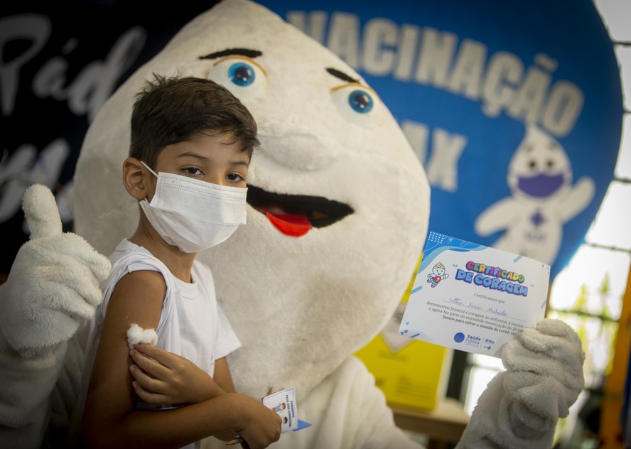 Vacinação contra a Covid-19 reduz em 82% risco de hospitalização para crianças de 5 a 11 anos.