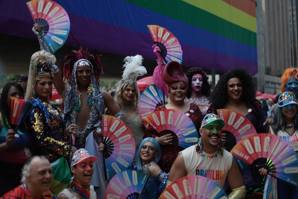 Parada LGBTQIA+ de 2024, em São Paulo — Foto: Maria Isabel Oliveira