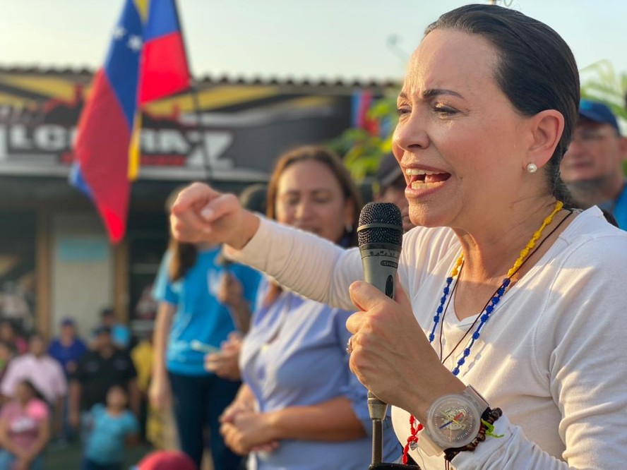 María Corina Machado, em Mérida, na Venezuela