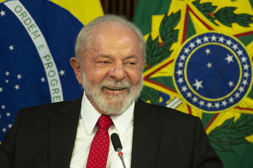 O presidente Luiz Inácio Lula da Silva e ministros fazem reunião de balanço de 100 dias de governo, no Palácio do Planalto