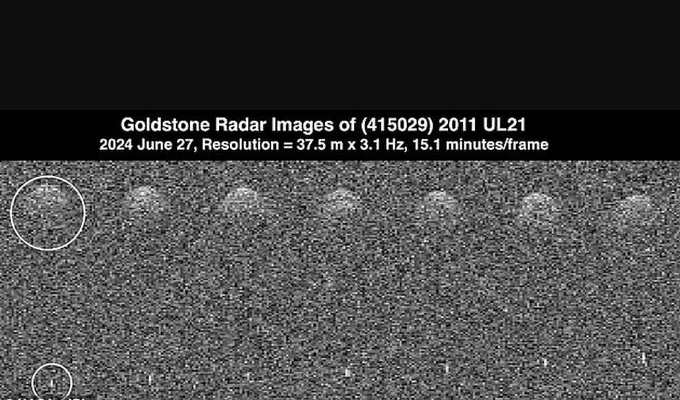 Passagem do asteroide 2011 UL21 — Foto: Nasa / JPL