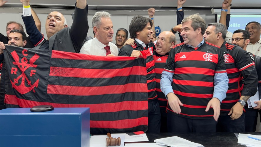 Leilão do Gasômetro - Flamengo arremata terreno para construção de seu novo estádio por R$ 138 milhões - Na foto, o presidente do Flamengo Rodolfo Landim