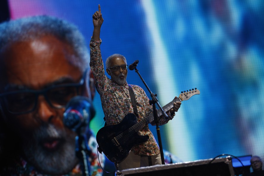 Gilberto Gil durante shpw no Rock In Rio: músico será um dos 'embaixadores' dos festejos de 50 anos das relações Brasil-China