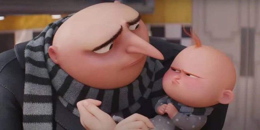 Gru e novo membro da família, Gru Jr., em 'Meu Malvado Favorito 4'