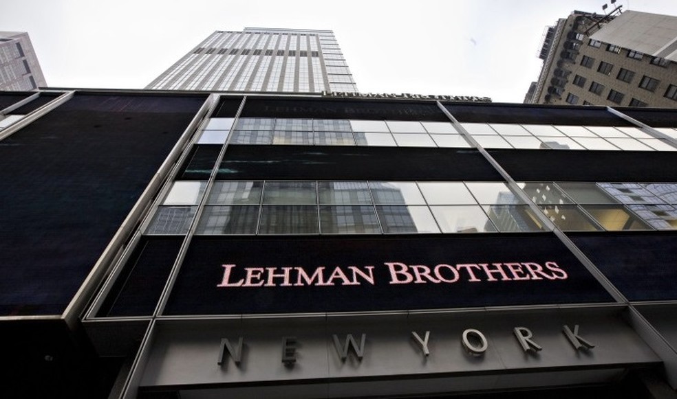 O banco de investimentos Lehman Brothers pediu falência em 15 de setembro de 2008 — Foto: Bloomberg News