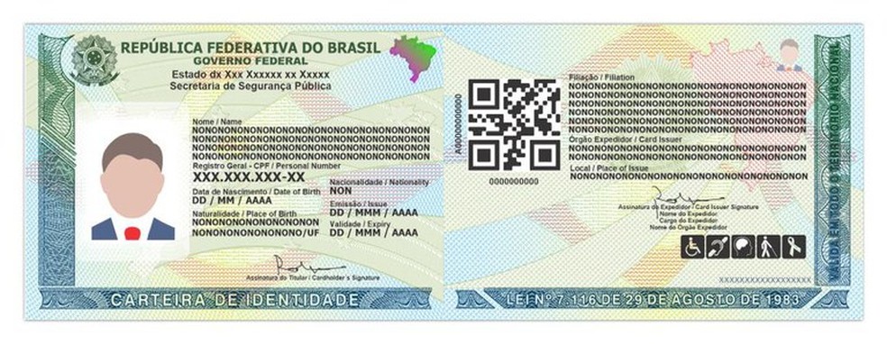 Novo modelo da CIN no formato impresso — Foto: Ministério da Gestão e da Inovação em Serviços Públicos