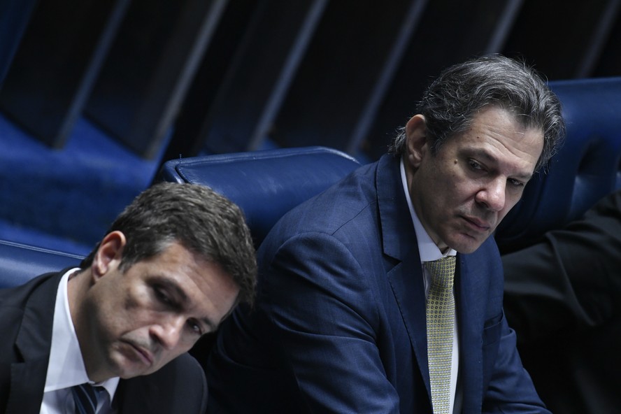 O presidente do Banco Central, Roberto Campos Neto, e o ministro da Fazenda, Fernando Haddad