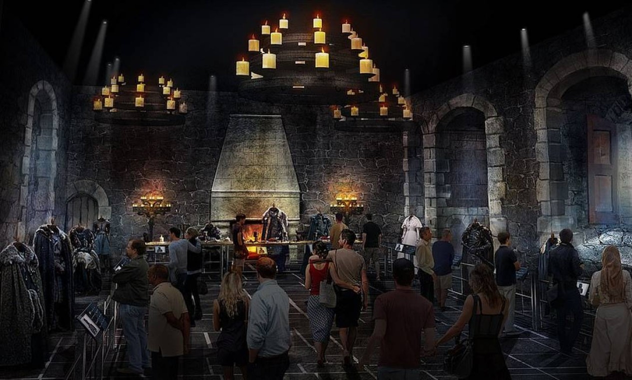 Cenário representando o salão de reuniões de Winterfell também poderá ser visitado — Foto: HBO / Divulgação