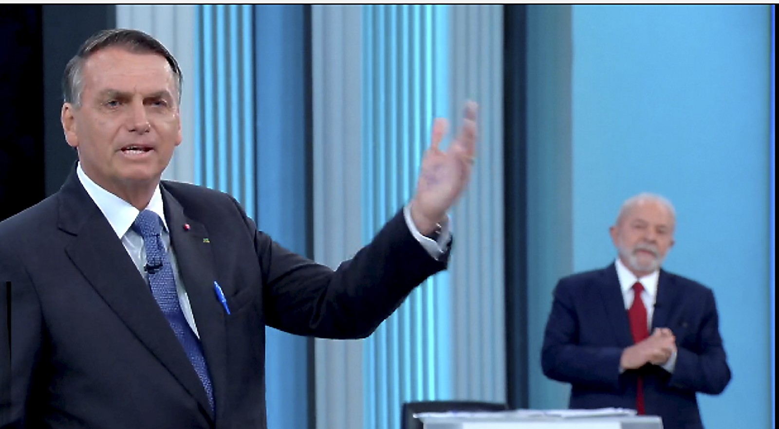 Bolsonaro durante debate na Globo  — Foto: Reprodução