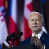 O presidente Joe Biden faz um discurso durante o evento de 75º aniversário da Otan em Washington - Doug Mills/The New York Times