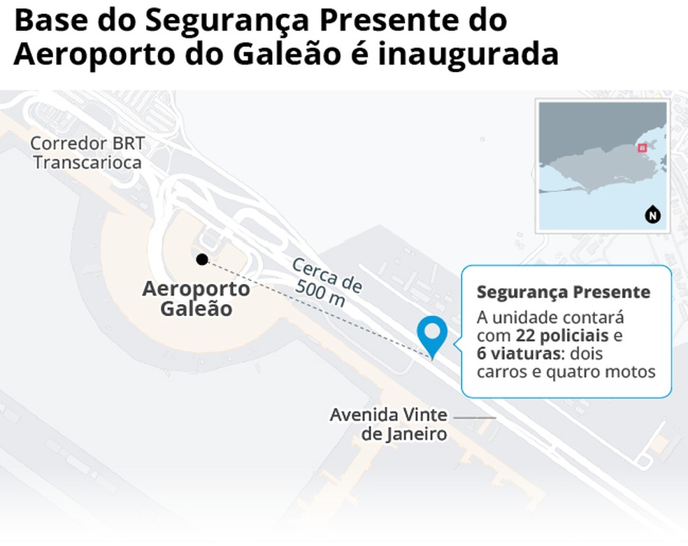 Localização da nova base do Segurança Presente, próximo ao Galeão — Foto: Editoria de Arte