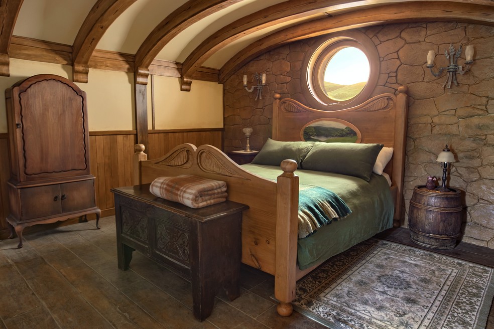 Quarto da casa The Millhouse, em Hobbiton, onde os hóspedes da ação do Airbnb poderão passar a noite — Foto: Divulgação / Larnie Nicolson