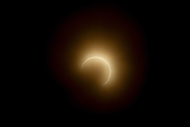 Eclipse visto de Manuas, no Amazonas