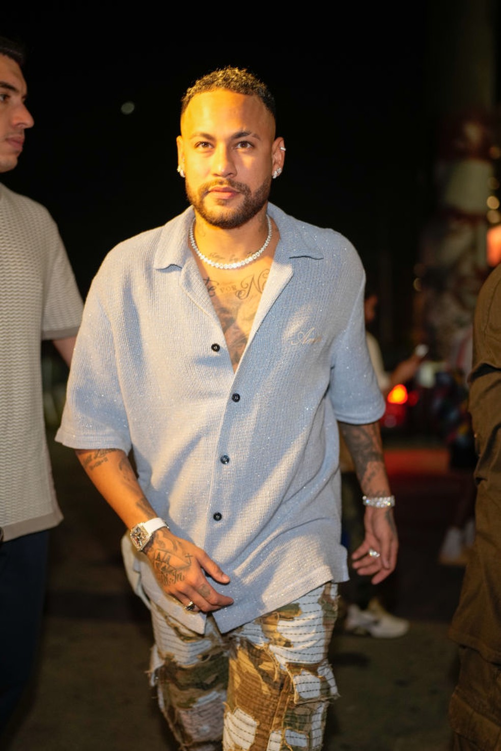 Neymar apostou em look de grife para aniversário de Anitta em Miami — Foto: Getty Images