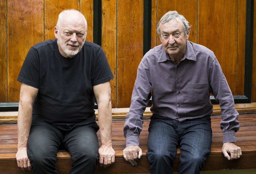 O guitarrista David Gilmour e o baterista Nick Mason, do Pink Floyd, em 2014