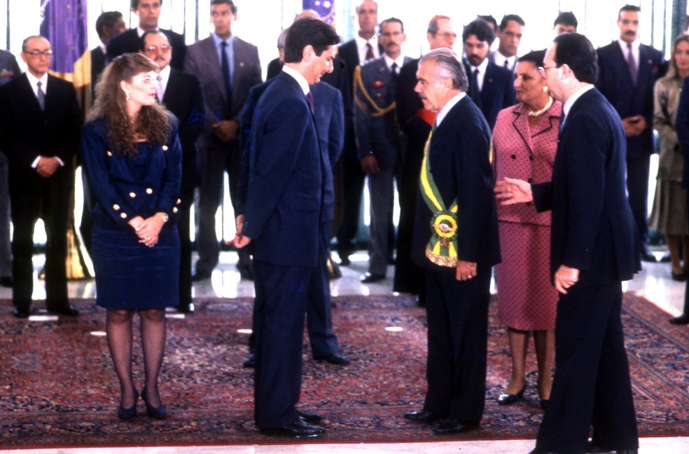 Sarney passa a faixa para Collor — Foto: Sérgio Marques/15.03.1990