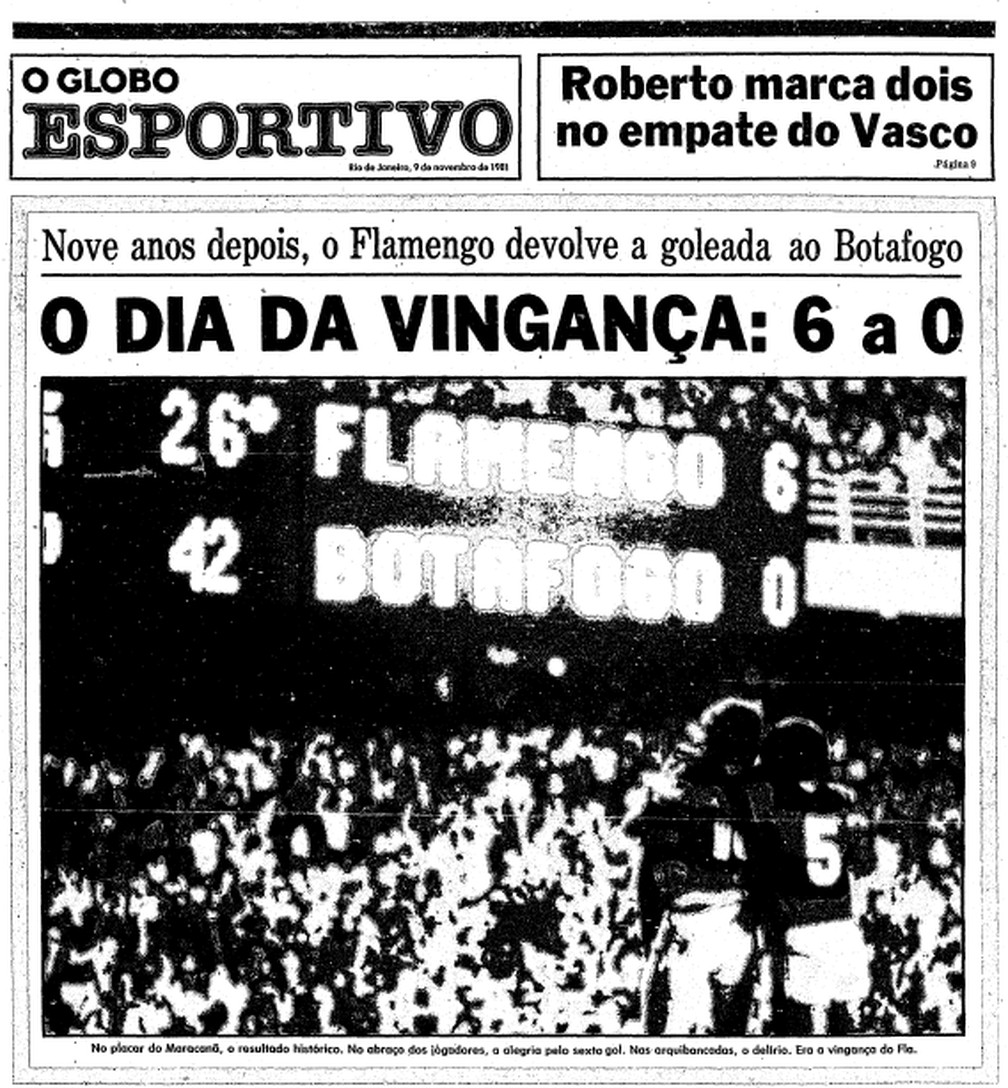 Reprodução da capa do Globo Esportivo de 09/11/1981 — Foto: Acervo O Globo