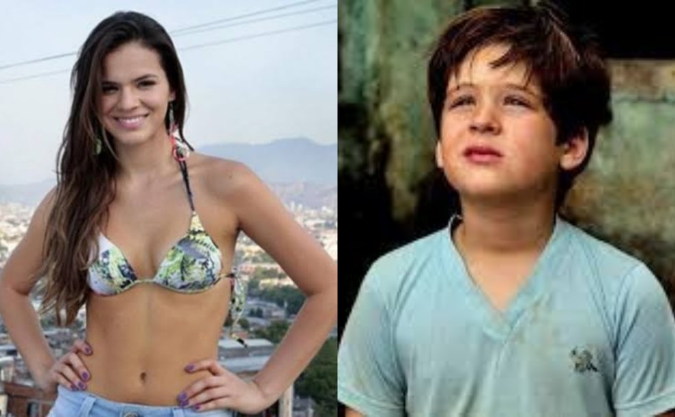 Bruna Marquezine, com 16 anos, e João Guilherme, com 10 — Foto: Reprodução Twitter